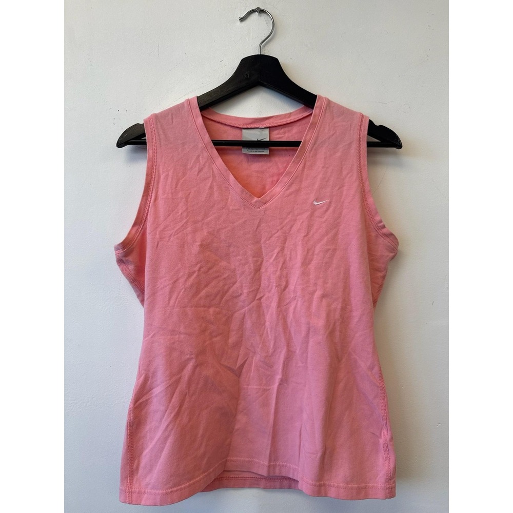 Vintage Nike Shirt Womens Medium Pink Sleeveless V Neck Athletic Tank Top Y2K‎